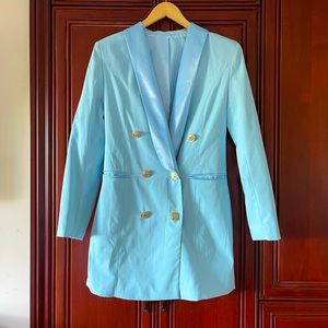 Baby Blue low-cut Suit Dress